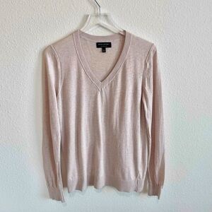 Banana Republic Light Pink Forever Sweater V-Neck Sweater